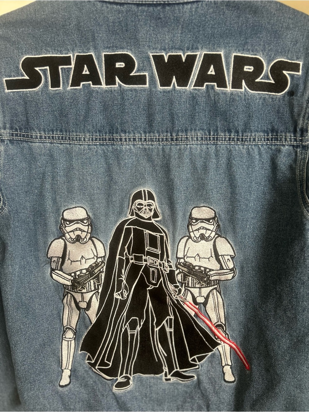Star Wars Blue Denim Jacket with Black & White Character Graphics - Picture 10 of 10